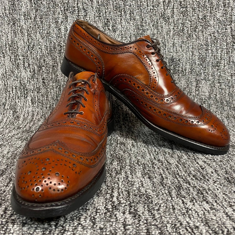 Allen Edmonds McAllister Wingtip Oxford Mens 9 D Brown Leather Brogue Shoes USA